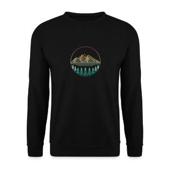 Mountain, Forest, Camping, Geocaching, Hiking, Hunting, Outdoor - Unisex Sweatshirt - black - Front - Alina (178cm) & Michal (187cm)
