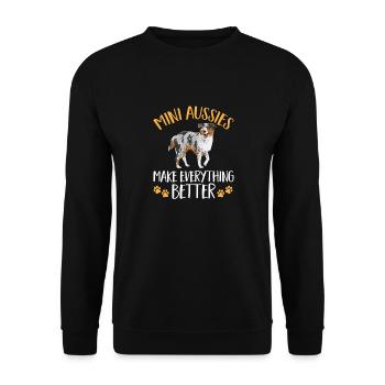 Berger australien miniature - Sweat-shirt Unisexe - noir - Devant - Alina (178cm) & Michal (187cm)