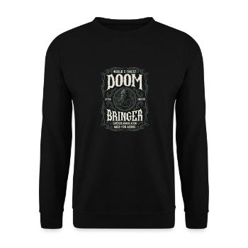 Cthulhu Worlds Finest Doom Bringer, Cosmic Horror - Unisex Pullover - Schwarz - Vorne - Alina (178cm) & Michal (187cm)