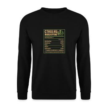 Cthulhu Worshipping Nutrition Facts, Cosmic Horror - Unisex Pullover - Schwarz - Vorne - Alina (178cm) & Michal (187cm)