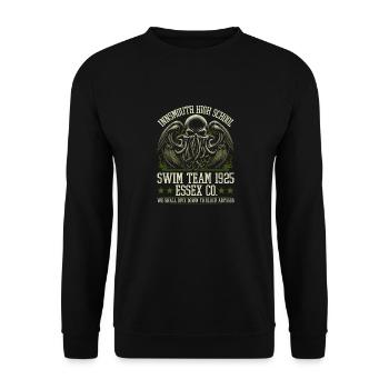 Innsmouth High School Swim Team, Cosmic Horror - Unisex Pullover - Schwarz - Vorne - Alina (178cm) & Michal (187cm)