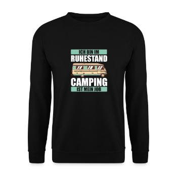 Wohnwagen Wohnmobil Camping Spruch - Unisex Pullover - Schwarz - Vorne - Alina (178cm) & Michal (187cm)