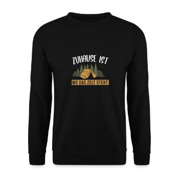 Wohnwagen Wohnmobil Camping Spruch - Unisex Pullover - Schwarz - Vorne - Alina (178cm) & Michal (187cm)