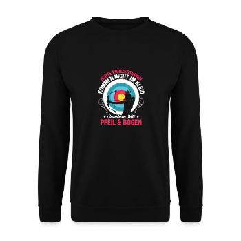Echte Prinzessinen kommen mit Pfeil & Bogen Schies - Unisex Pullover - Schwarz - Vorne - Alina (178cm) & Michal (187cm)
