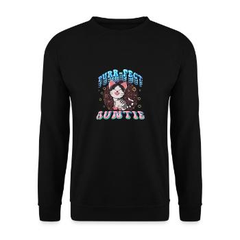 Fait ronronnant Tante 1 - Sweat-shirt Unisexe - noir - Devant - Alina (178cm) & Michal (187cm)