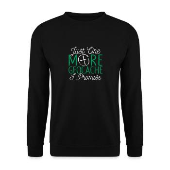 Nur noch ein Geocache verspreche ich Lustiges - Unisex Pullover - Schwarz - Vorne - Alina (178cm) & Michal (187cm)