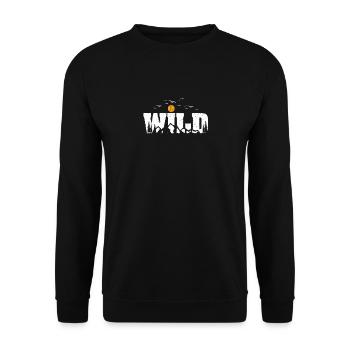 Wild Outdoor Familie Camping Wohnmobil Urlaub Wand - Unisex Pullover - Schwarz - Vorne - Alina (178cm) & Michal (187cm)