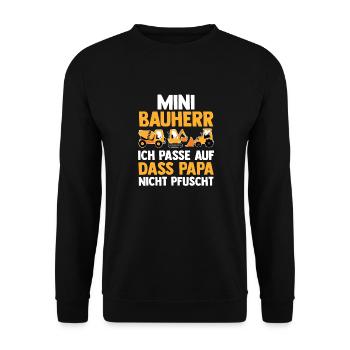 Bagger Bauherr - Unisex Pullover - Schwarz - Vorne - Alina (178cm) & Michal (187cm)