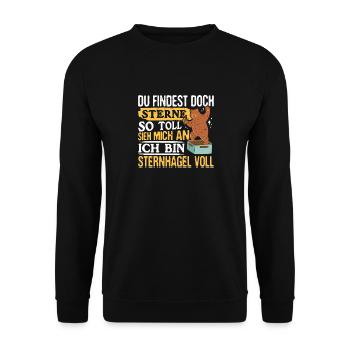 Sieh mich an, ich bin Sternhagel voll! Lustiges - Unisex Pullover - Schwarz - Vorne - Alina (178cm) & Michal (187cm)
