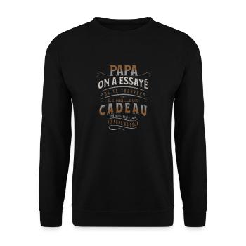 Meilleur cadeau pour Papa - Fête des pères - Sweat-shirt Unisexe - noir - Devant - Alina (178cm) & Michal (187cm)