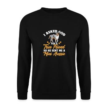 Miniature Australian Shepherd - Unisex Sweatshirt - black - Front - Alina (178cm) & Michal (187cm)