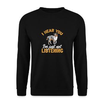 Miniature Australian Shepherd - Unisex Sweatshirt - black - Front - Alina (178cm) & Michal (187cm)