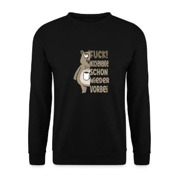 Fuck Wochenende ist schon wieder vorbei - Unisex Pullover - Schwarz - Vorne - Alina (178cm) & Michal (187cm)
