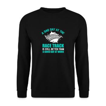 A Bad Day At The Race Track Drag Racer Muscle Car - Unisex Pullover - Schwarz - Vorne - Alina (178cm) & Michal (187cm)