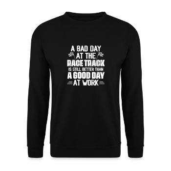 A Bad Day At The Race Track Muscle Car Drag Racer - Unisex Pullover - Schwarz - Vorne - Alina (178cm) & Michal (187cm)