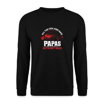 All The Cool Kids Have Papas With Hot Rods Chrome - Unisex Sweatshirt - black - Front - Alina (178cm) & Michal (187cm)