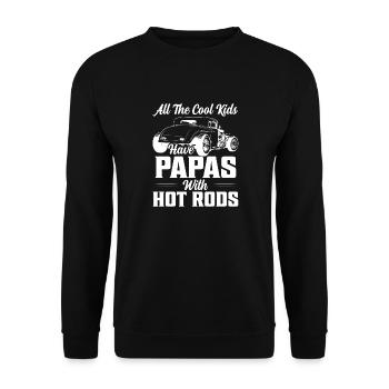 All The Cool Kids Have Papas With Hot Rods Chrome - Unisex Sweatshirt - black - Front - Alina (178cm) & Michal (187cm)