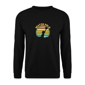 Retro Wasserball Vintage Wasserball Spieler Fan - Unisex Pullover - Schwarz - Vorne - Alina (178cm) & Michal (187cm)