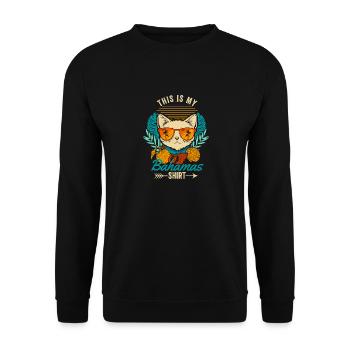 Ceci est ma chemise Bahamas Cool Retro Cat Summer - Sweat-shirt Unisexe - noir - Devant - Alina (178cm) & Michal (187cm)