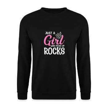 Juste une fille qui ramasse des minéraux rocheux - Sweat-shirt Unisexe - noir - Devant - Alina (178cm) & Michal (187cm)