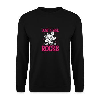 Juste une fille qui ramasse des minéraux rocheux - Sweat-shirt Unisexe - noir - Devant - Alina (178cm) & Michal (187cm)