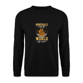 Minerals make the world round collecting ores - Unisex Sweatshirt - black - Front - Alina (178cm) & Michal (187cm)