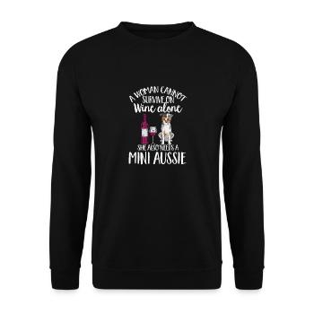 Miniature Australian Shepherd - Unisex Sweatshirt - black - Front - Alina (178cm) & Michal (187cm)