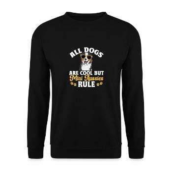 Miniature Australian Shepherd - Unisex Sweatshirt - black - Front - Alina (178cm) & Michal (187cm)