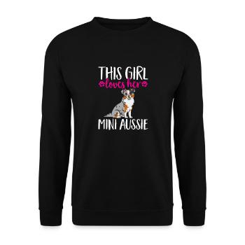 Miniature Australian Shepherd - Unisex Sweatshirt - black - Front - Alina (178cm) & Michal (187cm)