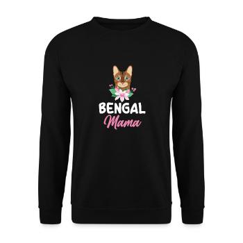 Katze Bengalkatze - Unisex Pullover - Schwarz - Vorne - Alina (178cm) & Michal (187cm)