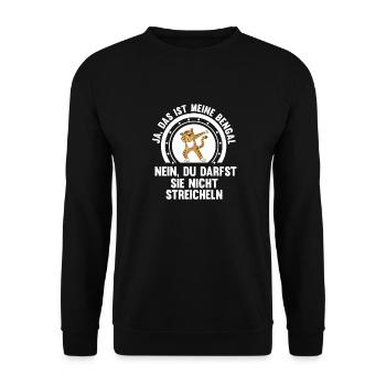 Katze Bengalkatze - Unisex Pullover - Schwarz - Vorne - Alina (178cm) & Michal (187cm)