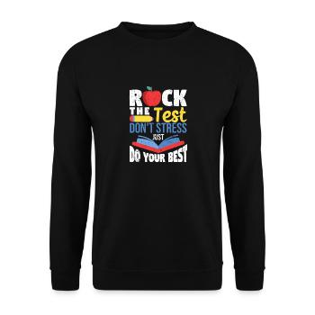 Rock The Test No stress, do your best Instructor - Unisex Sweatshirt - black - Front - Alina (178cm) & Michal (187cm)