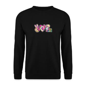Tie-dye Peace Love Second 2nd Grade Cute School - Unisex Sweatshirt - black - Front - Alina (178cm) & Michal (187cm)
