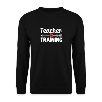 Lehrerin in Ausbildung Lustige Schule Kindergarten - Unisex Pullover - Schwarz - Vorne - Alina (178cm) & Michal (187cm)
