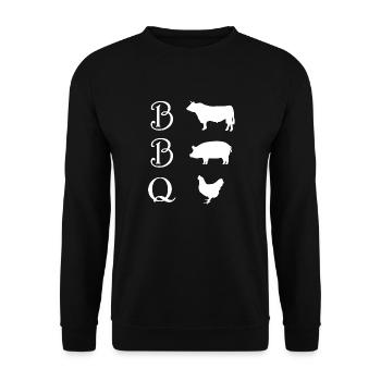 BBQ - Sweat-shirt Unisexe - noir - Devant - Alina (178cm) & Michal (187cm)