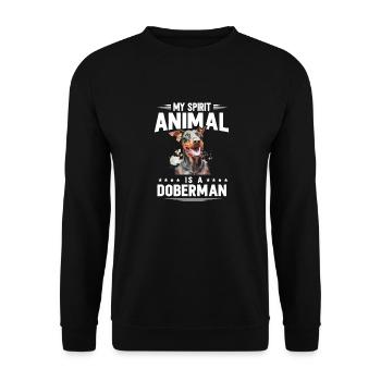 Doberman Pinscher Dog Dobie - Unisex Sweatshirt - black - Front - Alina (178cm) & Michal (187cm)