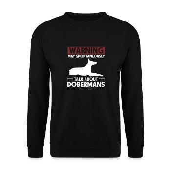 Doberman Pinscher Dog Dobie - Unisex Sweatshirt - black - Front - Alina (178cm) & Michal (187cm)
