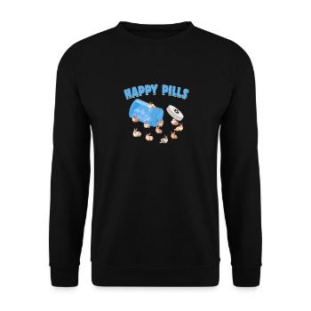 Happy Pills Rabbit Breed Funny Lionhead Bunny Pun - Sweat-shirt Unisexe - noir - Devant - Alina (178cm) & Michal (187cm)