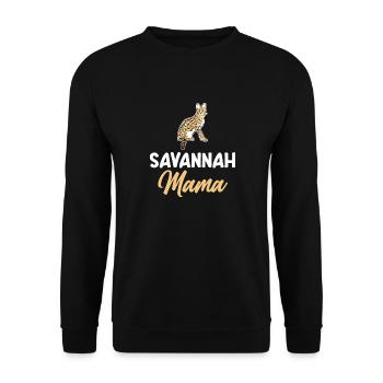 Savannah Katze - Unisex Pullover - Schwarz - Vorne - Alina (178cm) & Michal (187cm)