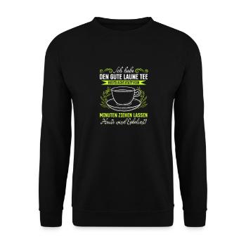 Gute Laune Tee Eskalation Lustiges gute laune - Unisex Pullover - Schwarz - Vorne - Alina (178cm) & Michal (187cm)