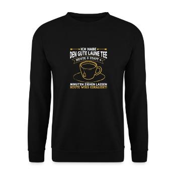 Gute Laune Tee Eskalation Lustiges gute laune - Unisex Pullover - Schwarz - Vorne - Alina (178cm) & Michal (187cm)