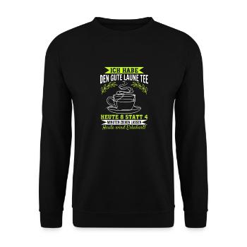Gute Laune Tee Eskalation Lustiges gute laune - Unisex Pullover - Schwarz - Vorne - Alina (178cm) & Michal (187cm)
