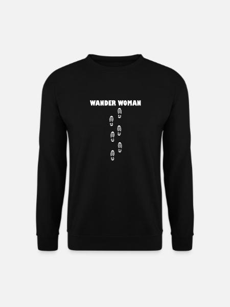 Wander Woman Herzschlag Wandern Berge Wanderwoman - Unisex Pullover - Schwarz