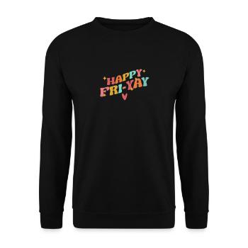 Joyeux Friyay Ven-Yay Friday Lover Funny - Sweat-shirt Unisexe - noir - Devant - Alina (178cm) & Michal (187cm)