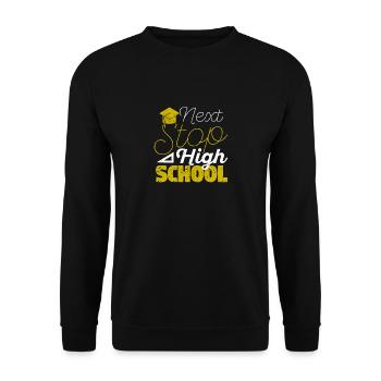 Nearest stop: High School Graduation - Unisex Sweatshirt - black - Front - Alina (178cm) & Michal (187cm)