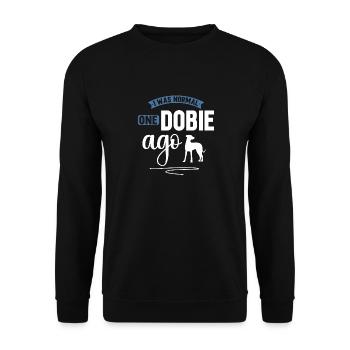 Doberman Pinscher Dog Dobie - Unisex Sweatshirt - black - Front - Alina (178cm) & Michal (187cm)