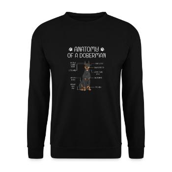 Doberman Pinscher Dog Dobie - Unisex Sweatshirt - black - Front - Alina (178cm) & Michal (187cm)