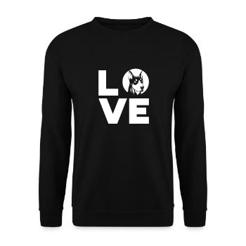 Doberman Pinscher Dog Dobie - Unisex Sweatshirt - black - Front - Alina (178cm) & Michal (187cm)