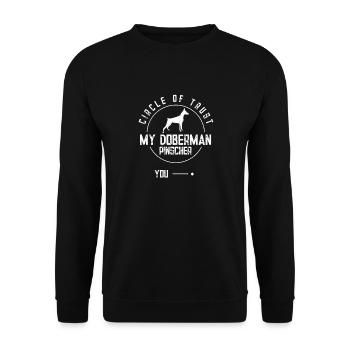 Doberman Pinscher Dog Dobie - Unisex Sweatshirt - black - Front - Alina (178cm) & Michal (187cm)