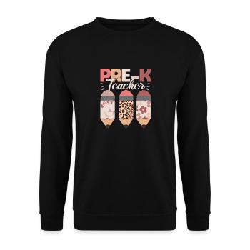 Pre-K Teacher Boho Teaching Back to School Class - Unisex Sweatshirt - black - Front - Alina (178cm) & Michal (187cm)